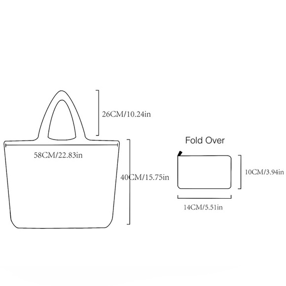 Light Blue Bumble Bee Print Reusable Folding Shopping Tote - Picture 3 of 4